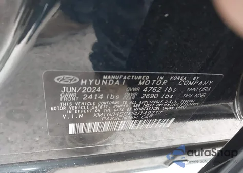 2025 Genesis G70 2.5T Rwd из США, поврежденный, VIN KMTG34SCXSU149212